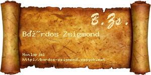 Bárdos Zsigmond névjegykártya